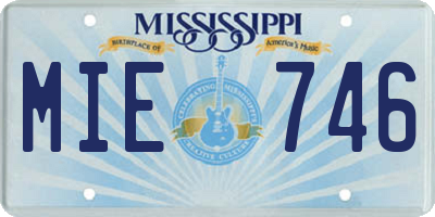 MS license plate MIE746