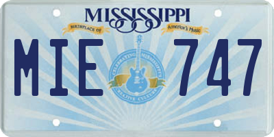 MS license plate MIE747