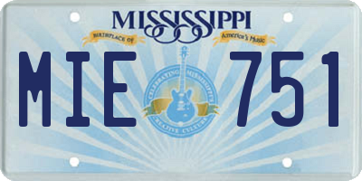 MS license plate MIE751