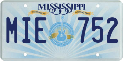 MS license plate MIE752