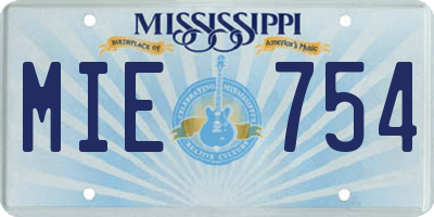 MS license plate MIE754