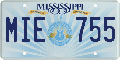 MS license plate MIE755