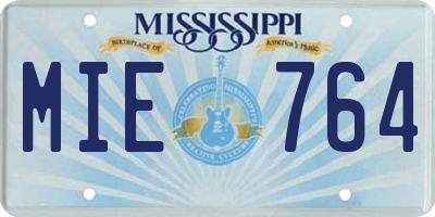 MS license plate MIE764