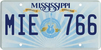 MS license plate MIE766