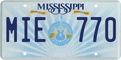 MS license plate MIE770