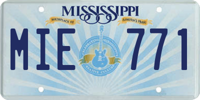 MS license plate MIE771