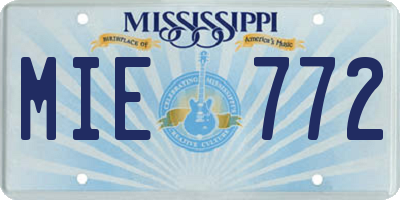 MS license plate MIE772