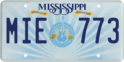 MS license plate MIE773