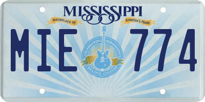 MS license plate MIE774