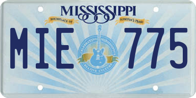 MS license plate MIE775