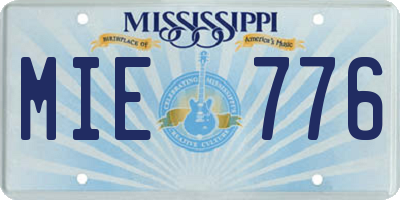 MS license plate MIE776