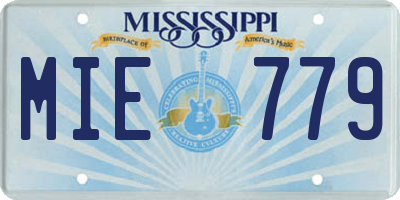 MS license plate MIE779