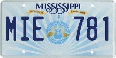 MS license plate MIE781