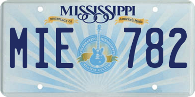 MS license plate MIE782
