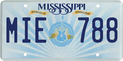 MS license plate MIE788