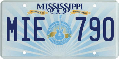 MS license plate MIE790