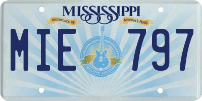 MS license plate MIE797