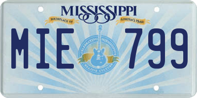 MS license plate MIE799