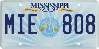 MS license plate MIE808