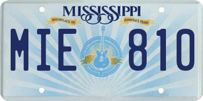 MS license plate MIE810