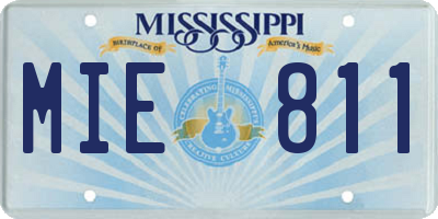 MS license plate MIE811