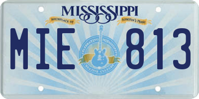 MS license plate MIE813