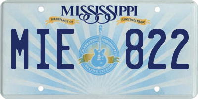 MS license plate MIE822