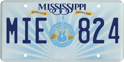 MS license plate MIE824