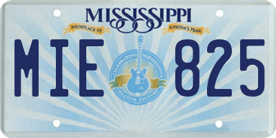 MS license plate MIE825