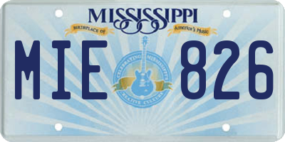 MS license plate MIE826