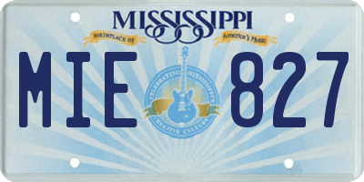 MS license plate MIE827