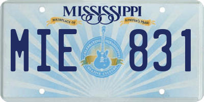 MS license plate MIE831