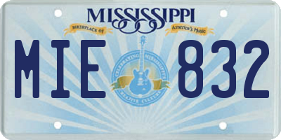 MS license plate MIE832