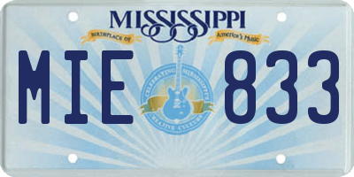 MS license plate MIE833