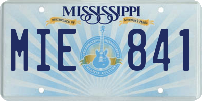MS license plate MIE841