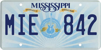 MS license plate MIE842