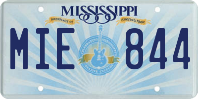 MS license plate MIE844