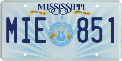 MS license plate MIE851