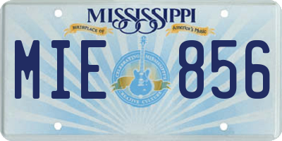 MS license plate MIE856
