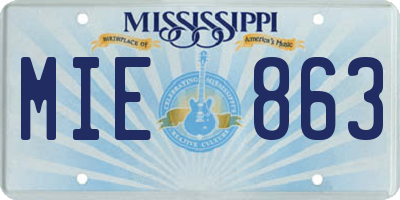 MS license plate MIE863