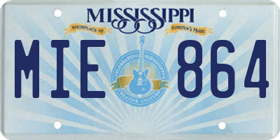 MS license plate MIE864