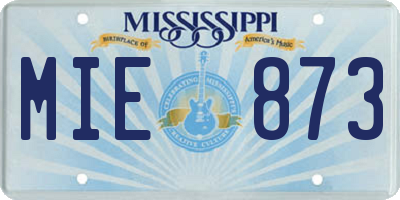 MS license plate MIE873