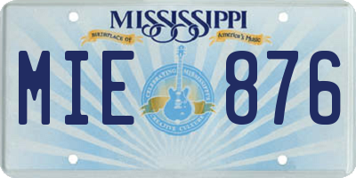 MS license plate MIE876