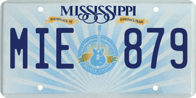 MS license plate MIE879