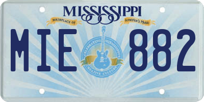 MS license plate MIE882