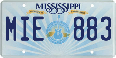 MS license plate MIE883