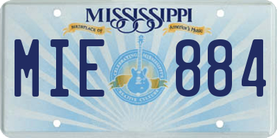 MS license plate MIE884