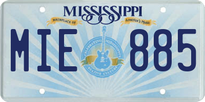MS license plate MIE885