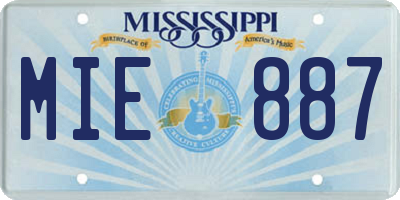MS license plate MIE887