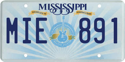 MS license plate MIE891